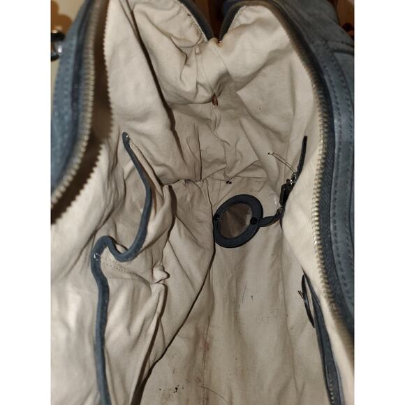 Tory Burch MCGRAW SUEDE CHAIN-SHOULDER SLOUCHY TOTE- Gray Large Zip Top - Picture 10 of 11